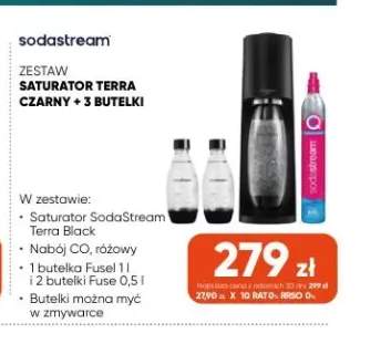 Zestaw saturator Terra czarny + 3 butelki Sodastream