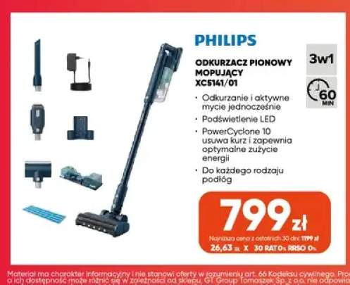Odkurzacz pionowy mopujący XC5141/01 Philips